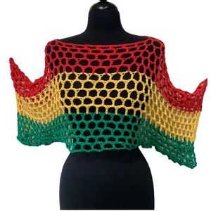 Handmade Rasta Inspired Crochet Crop Top